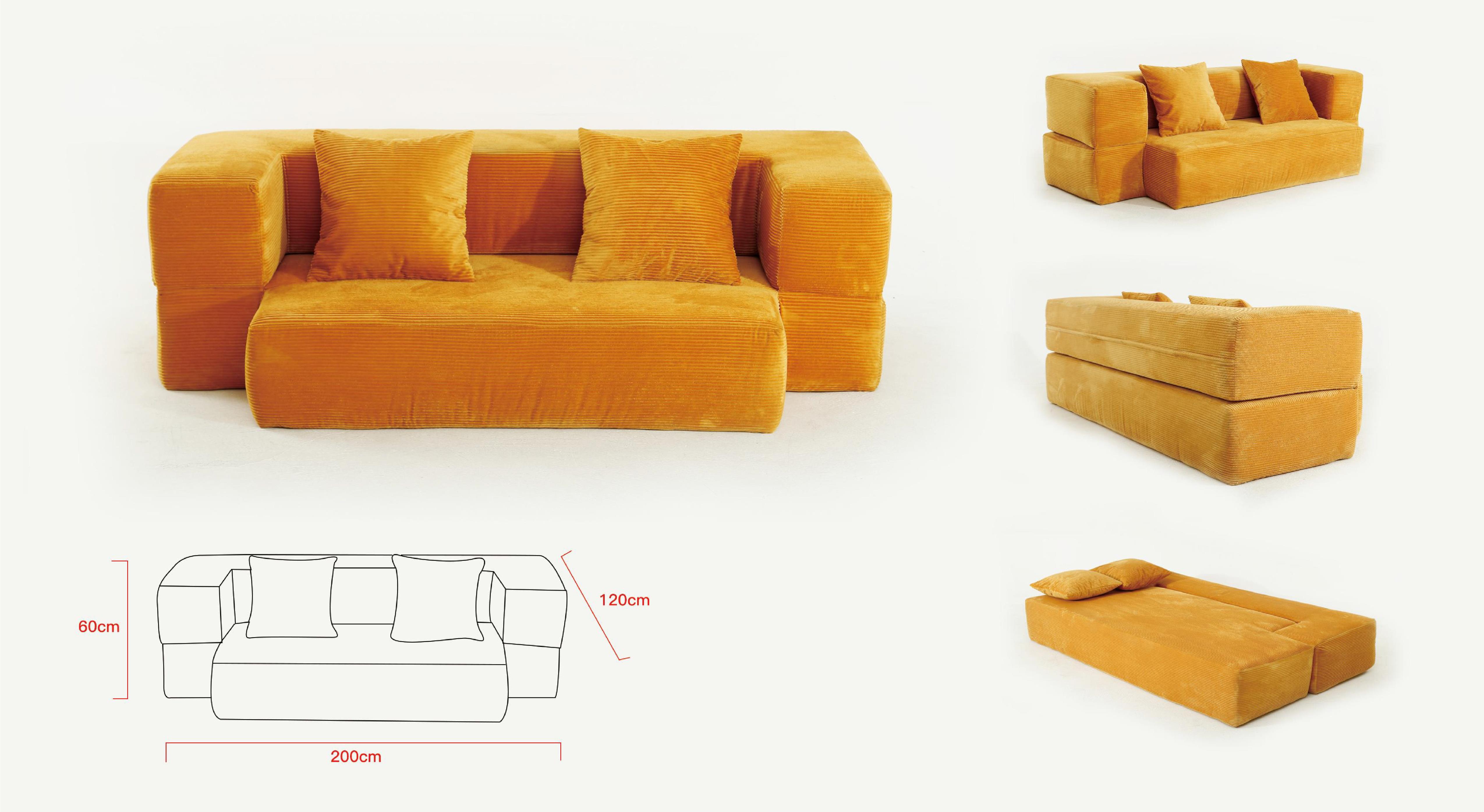orange sofa living room